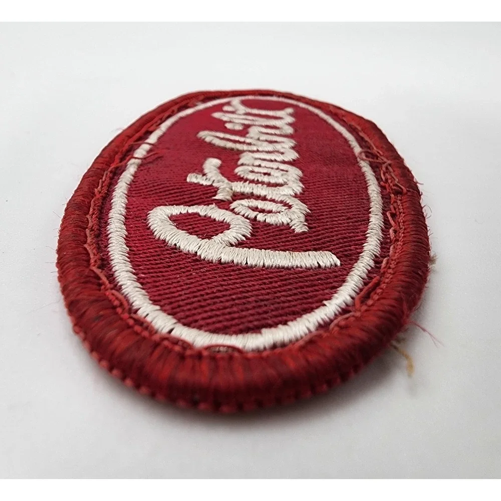VTG PETERBILT PATCH RED WHITE LETTERING TRUCKER EMBROIDERED SEW‎ ON